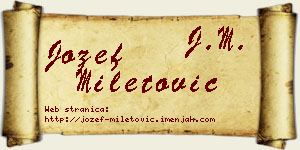 Jožef Miletović vizit kartica